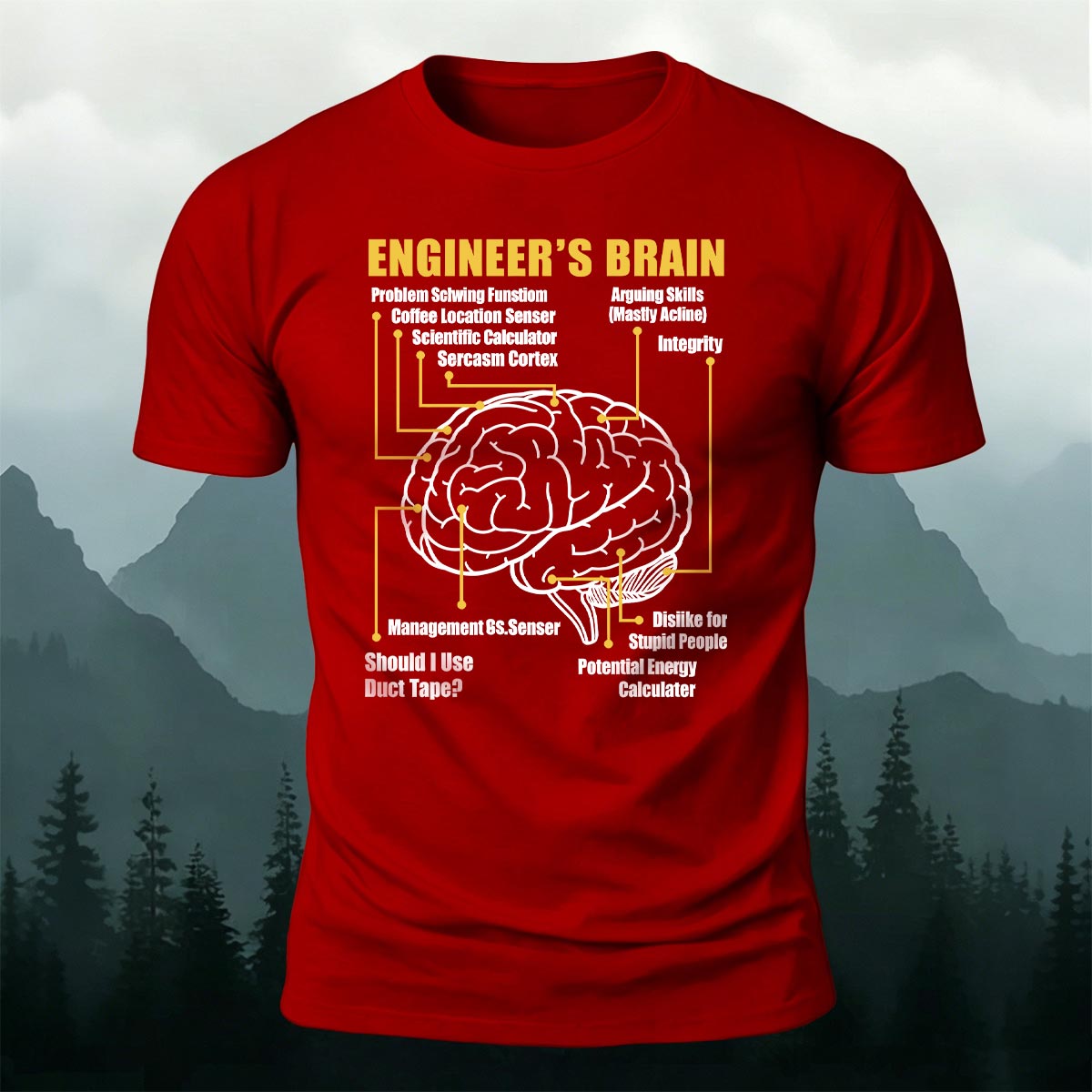 Fun Brain Graphic Casual 100% Cotton T-Shirt
