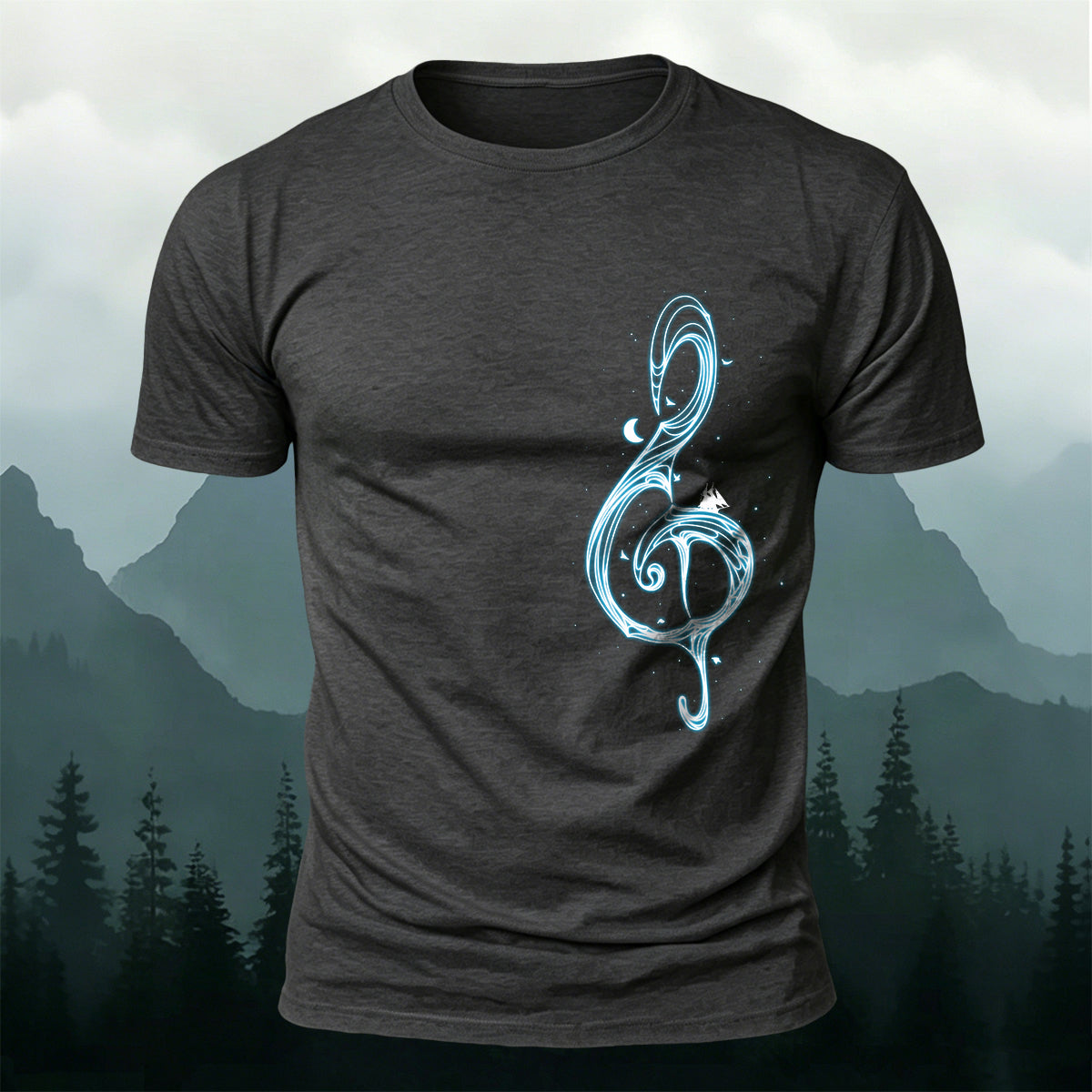 Music Note Print Casual Premium Cotton T-Shirt