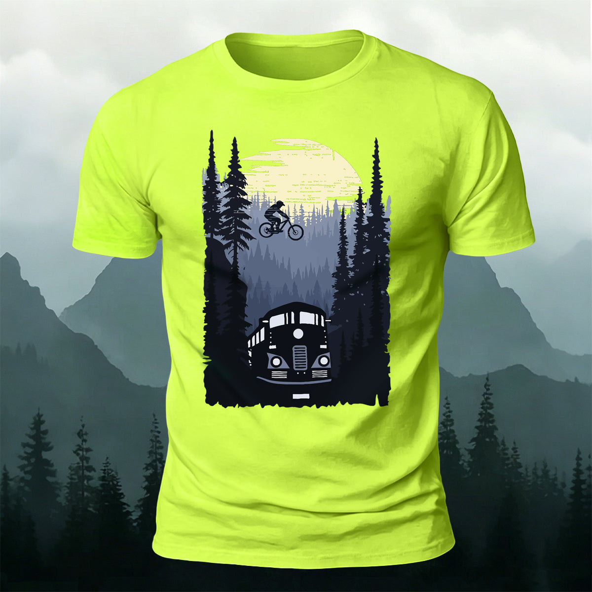 Mountain Biking Print Outdoor Trendy Casual Tee