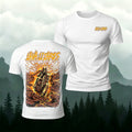 Black Metal-Style Print Casual Cotton T-Shirt