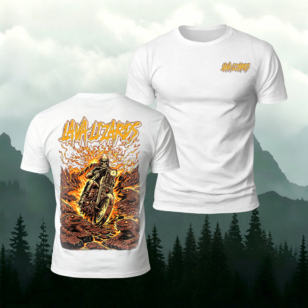 Black Metal-Style Print Casual Cotton T-Shirt