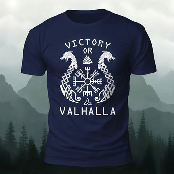 Premium Cotton Victory Or Valhalla Printed T-Shirt