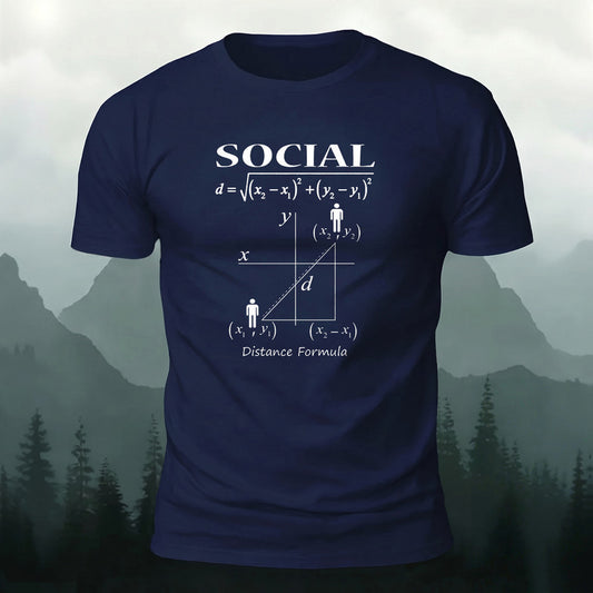 Premium Cotton Social Distance Formula Printed T-Shirt