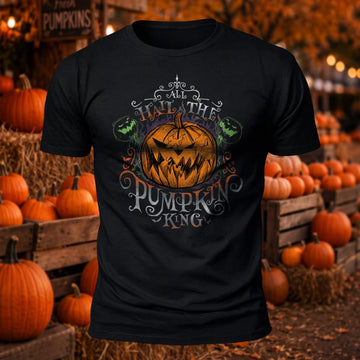 Halloween All Hail The Pumpkin King Printed T-Shirt