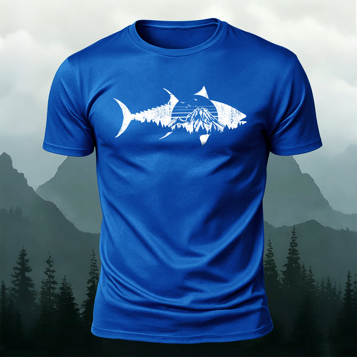 Minimalist Fish Outdoor Casual Breathable Tee