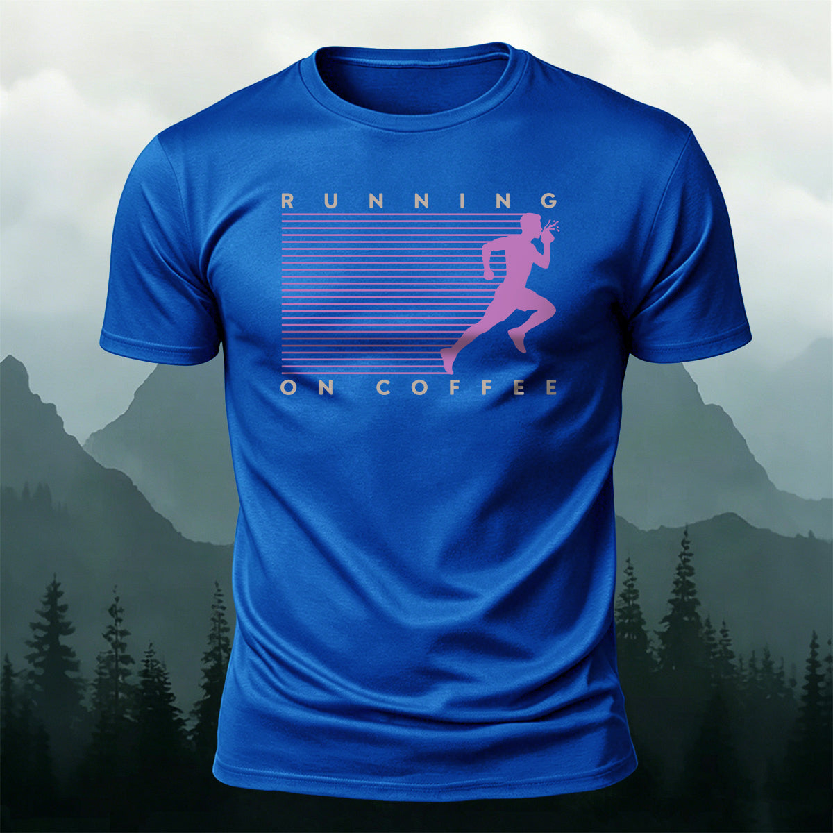 Running Print Classic Casual Skin-Friendly T-Shirt