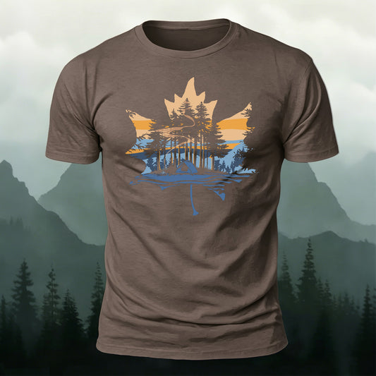 Combed Cotton Forest Creativity Printed Crew-Neck Tee