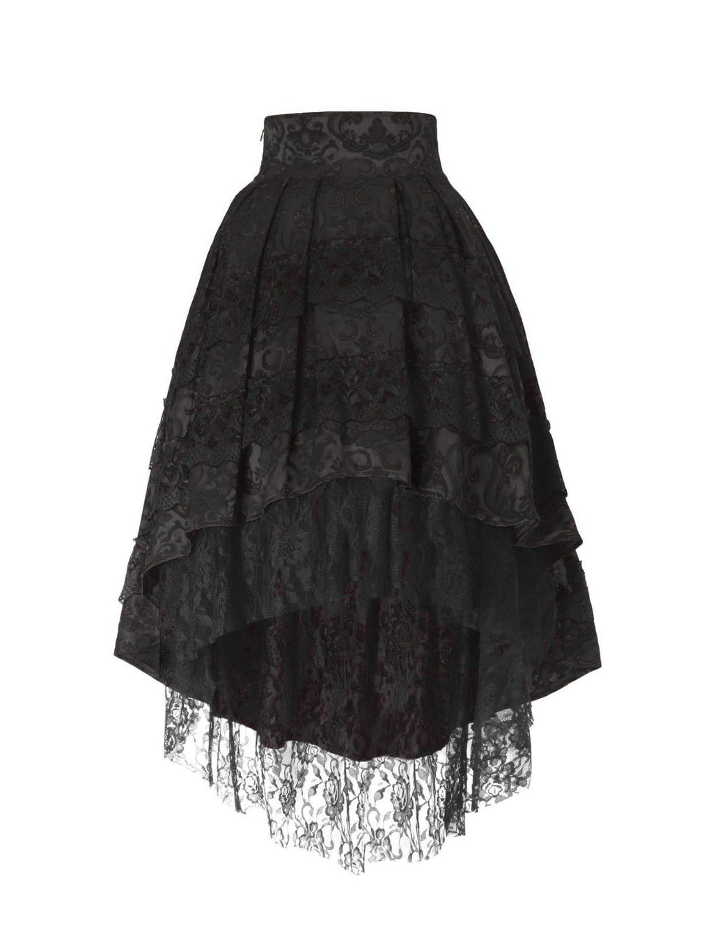 Women's Black Gothic-Style Heavy-Duty Lace Skirt
