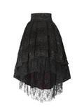 Women's Black Gothic-Style Heavy-Duty Lace Skirt