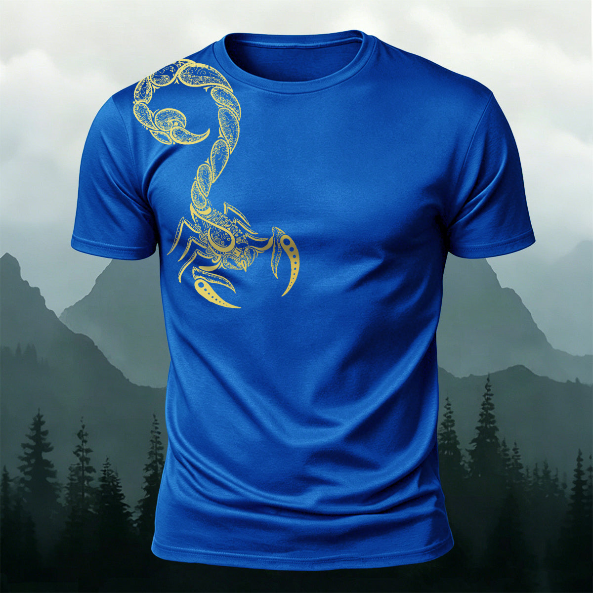 Scorpion Viking Mythology Print Casual Cotton T-Shirt