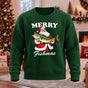 Merry Merry Fishmas Printed Round Neck Sweatshirt