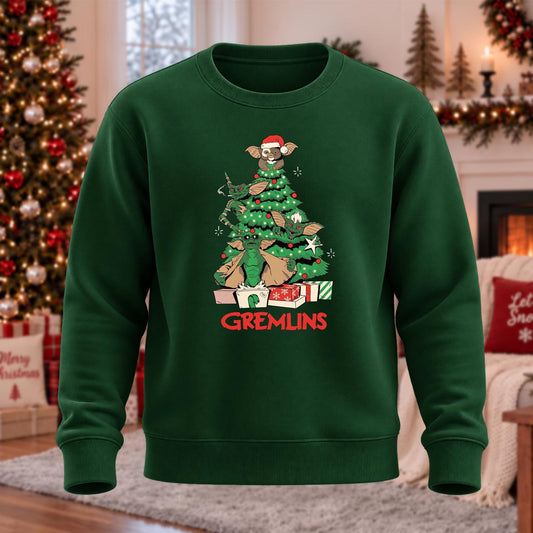 Monster Christmas Printed Crew Neck Sweatshirt