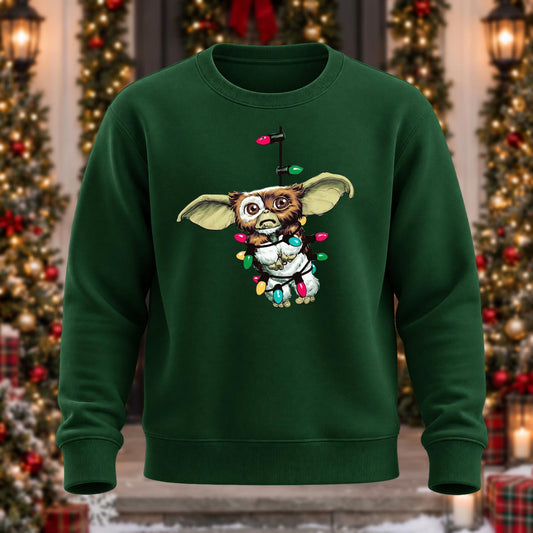 Little Monster Christmas Printed Round Neck Sweatshirt