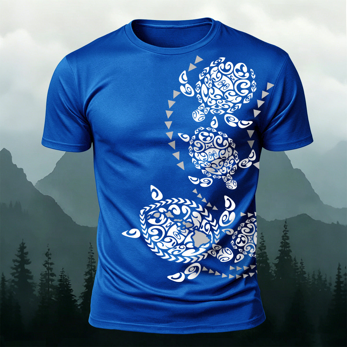 Geometric Turtle Casual Premium Cotton T-Shirt