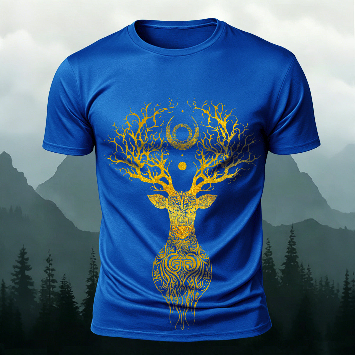 Mysterious Totem Deer Casual Skin-Friendly Tee