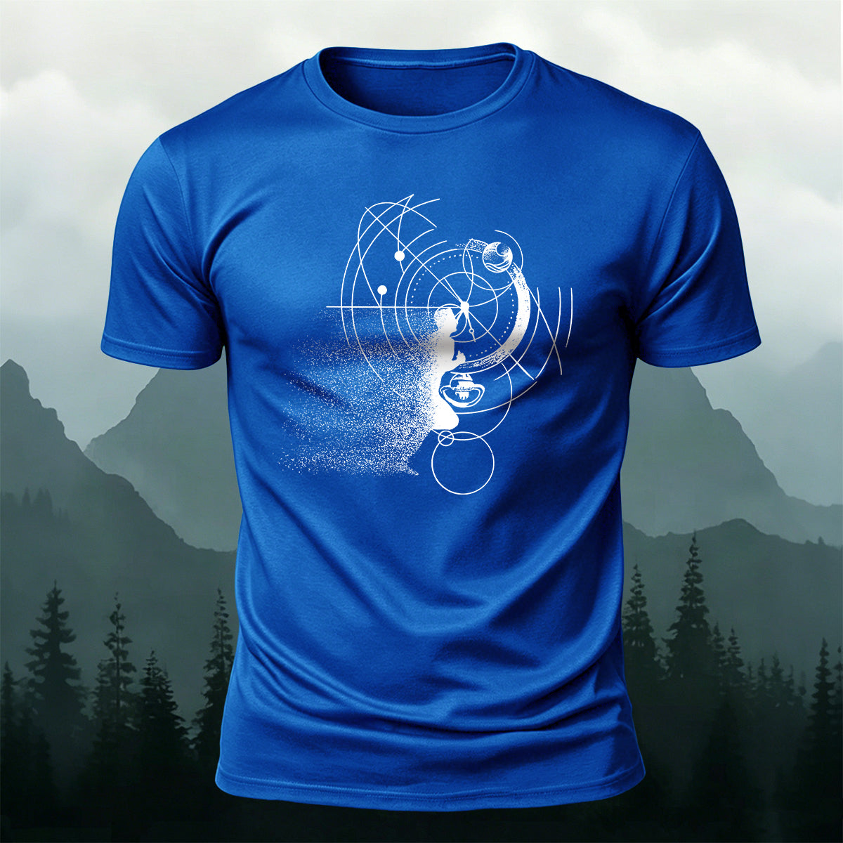 Running Line Print Outdoor 100% Cotton T-Shirt