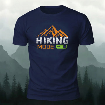 Premium Cotton Hiking Mode On Print Casual T‑Shirt