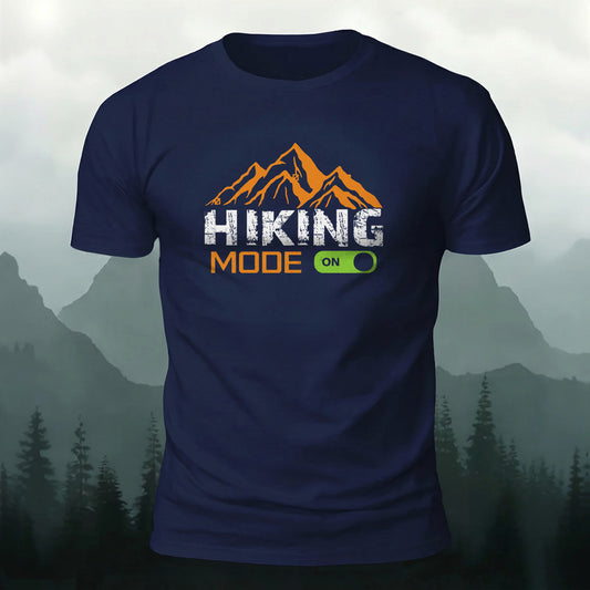 Premium Cotton Hiking Mode On Print Casual T‑Shirt