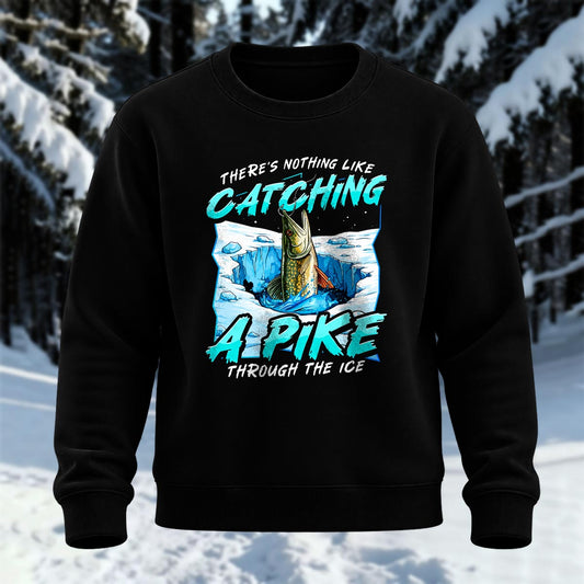 Catching A Pike Printed Round Neck Sweatshirt