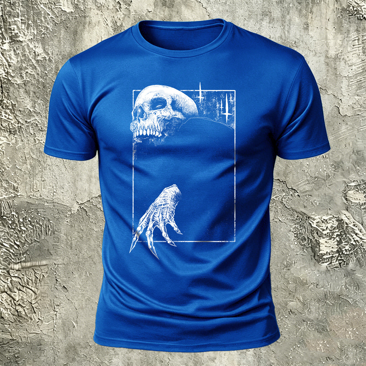 Dark Skull Print Casual 100% Cotton T-Shirt