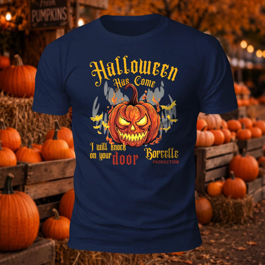 Halloween Has Come Pumpkin Printed Short Sleeve T-Shirt