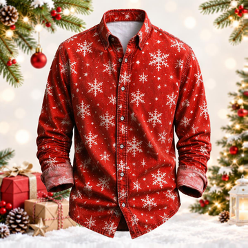 Christmas Party & Winter Gift Snowflake Printed Shirt