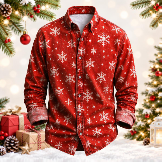 Christmas Party & Winter Gift Snowflake Printed Shirt