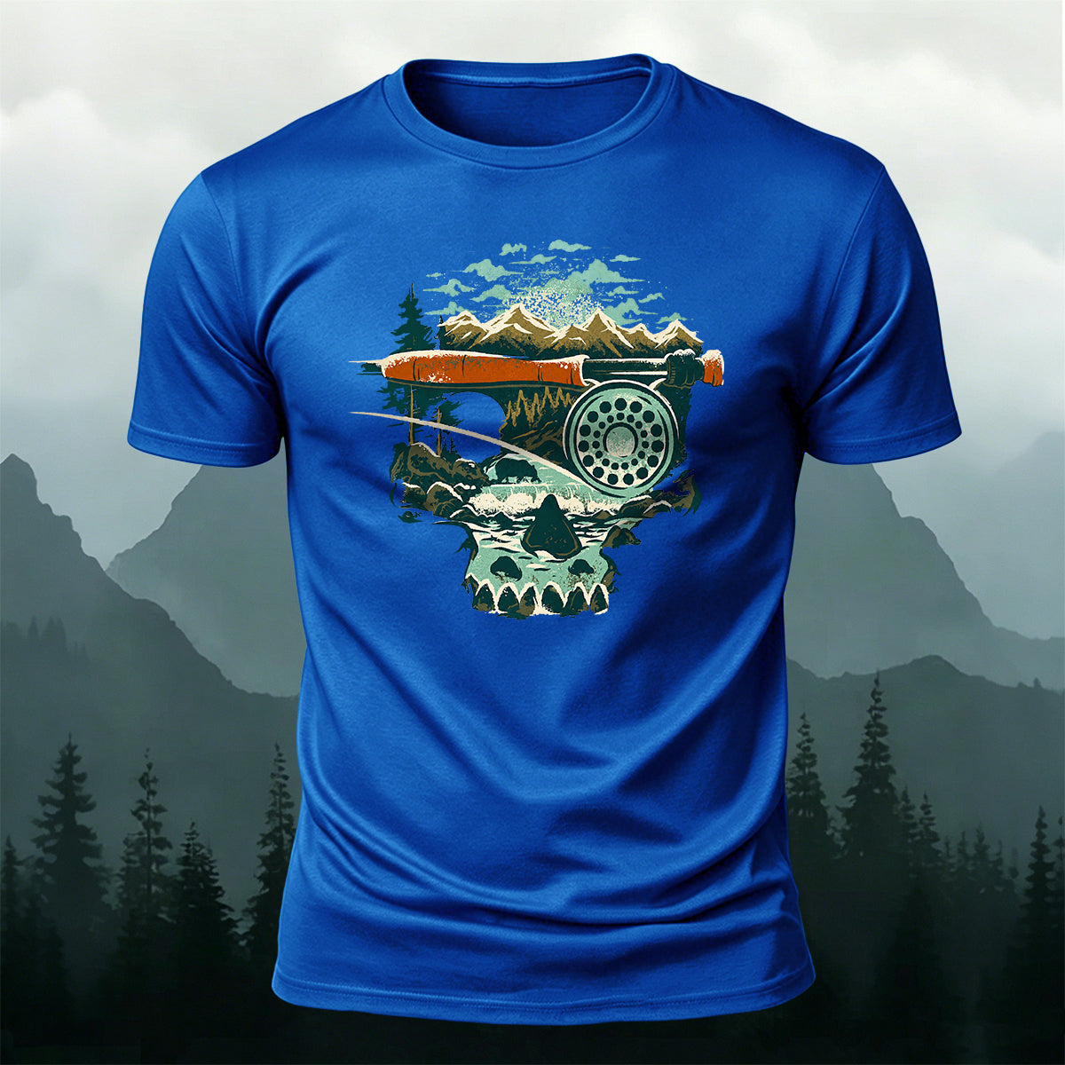 Nature-Inspired Art Print Casual Cotton T-Shirt