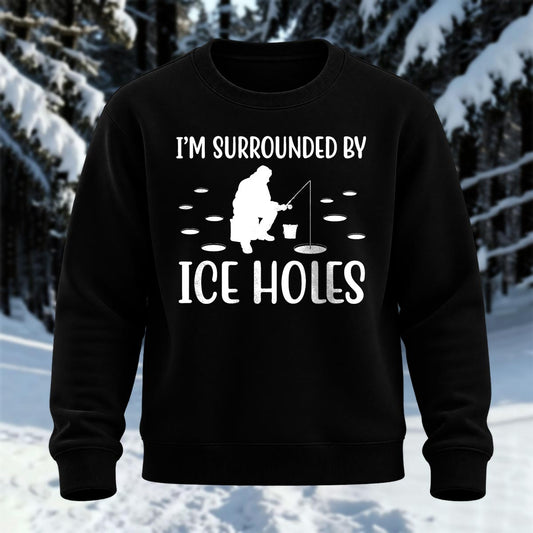 I'm Surrounded By Ice Holes Printed Round Neck Sweatshirt
