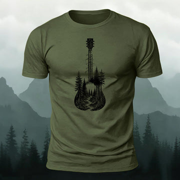 Forest & River Acoustic Guitar Printed T-Shirt