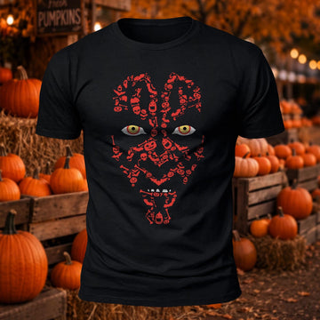 Darth Maul Halloween Printed Short Sleeve T-Shirt