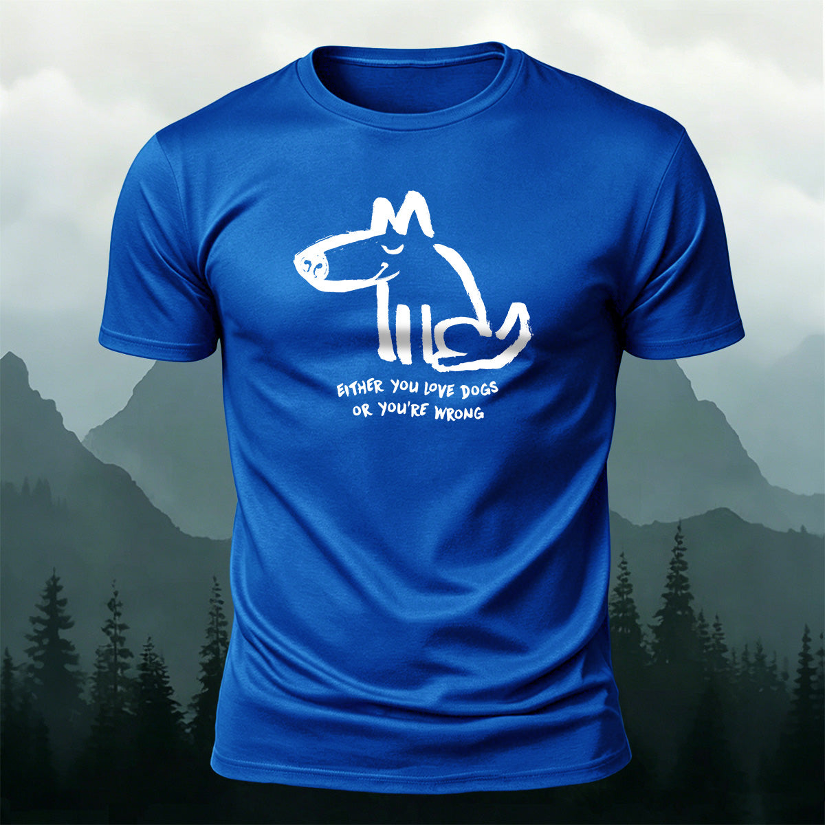 100% Cotton Dog-Themed Casual Crew-Neck T-Shirt