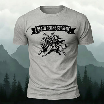 100% Cotton Skeleton Warrior Print Casual T-Shirt