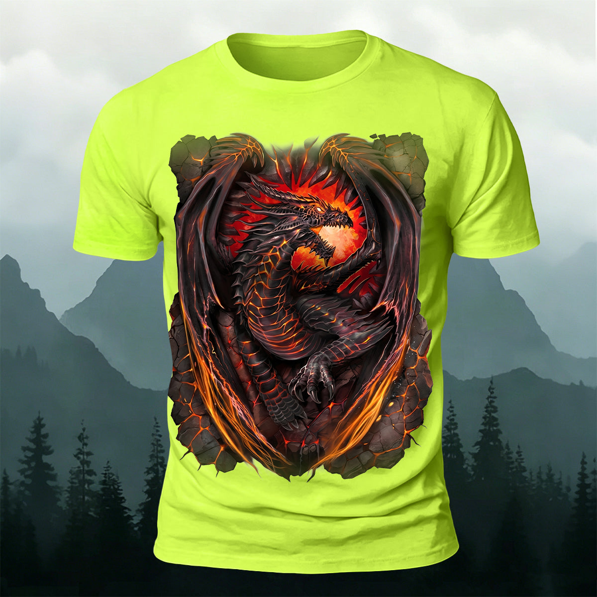 Retro Evil Dragon Print Casual Comfortable T-Shirt