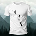 Mountain and Forest Cycling Silhouette Print  Cotton Outdoor T-Shirt