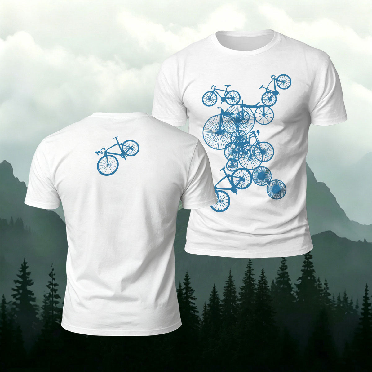 Cycling Enthusiast Art Print Casual Cotton T-Shirt