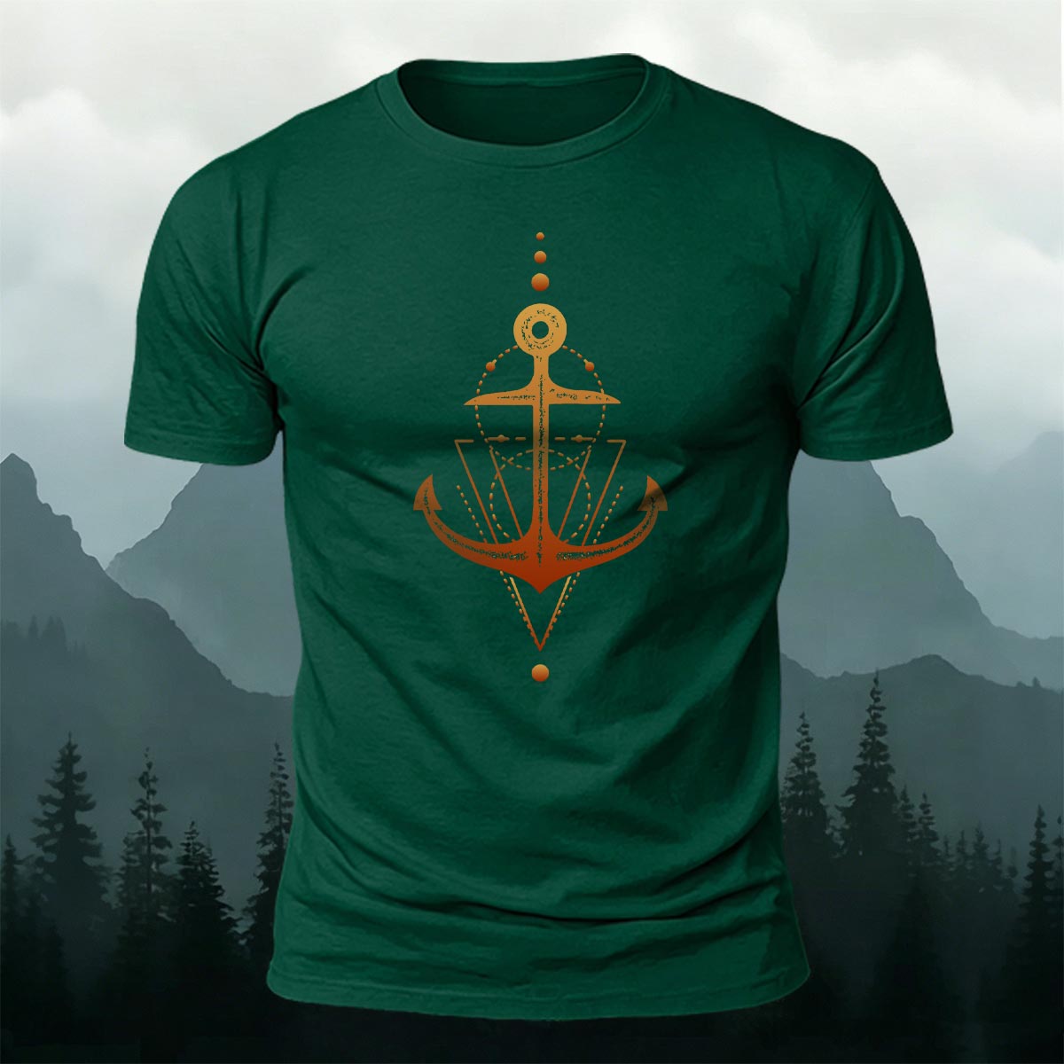 Geometric Nautical Graphic Soft Skin-friendly Tee