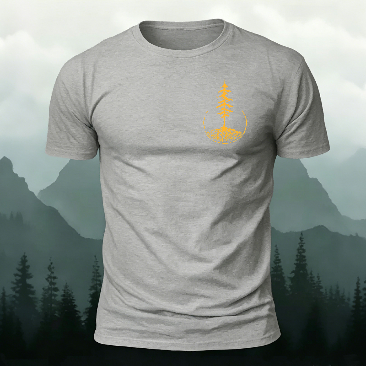Minimalist Tree Pattern Casual Breathable T-Shirt