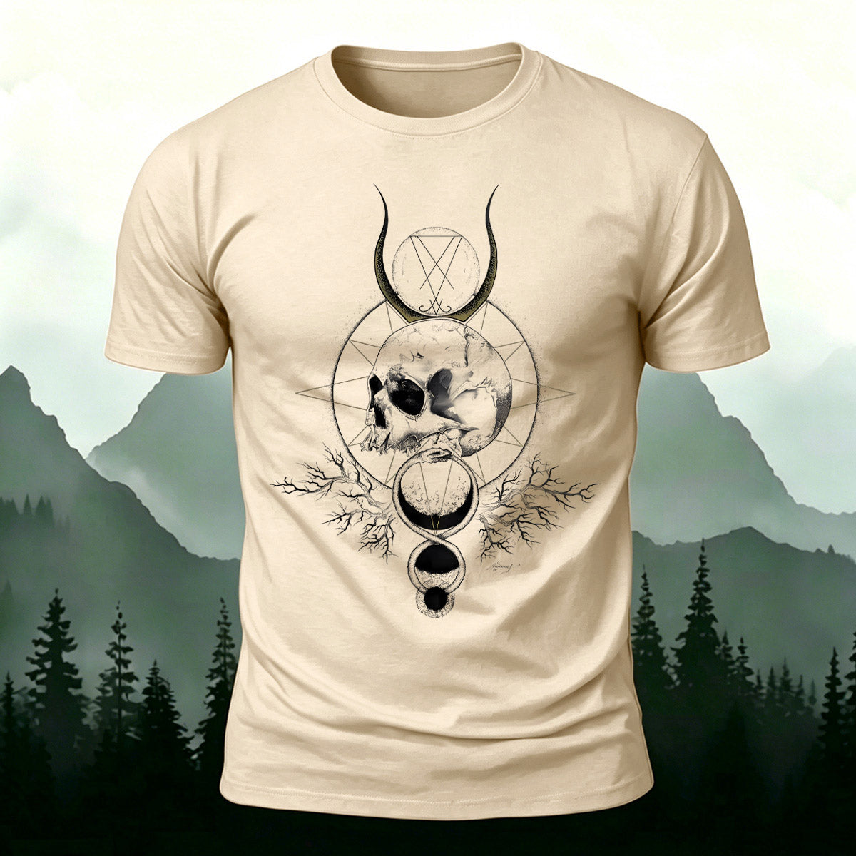 Creative Skull Ring Graphic Skin-Friendly T-Shirt