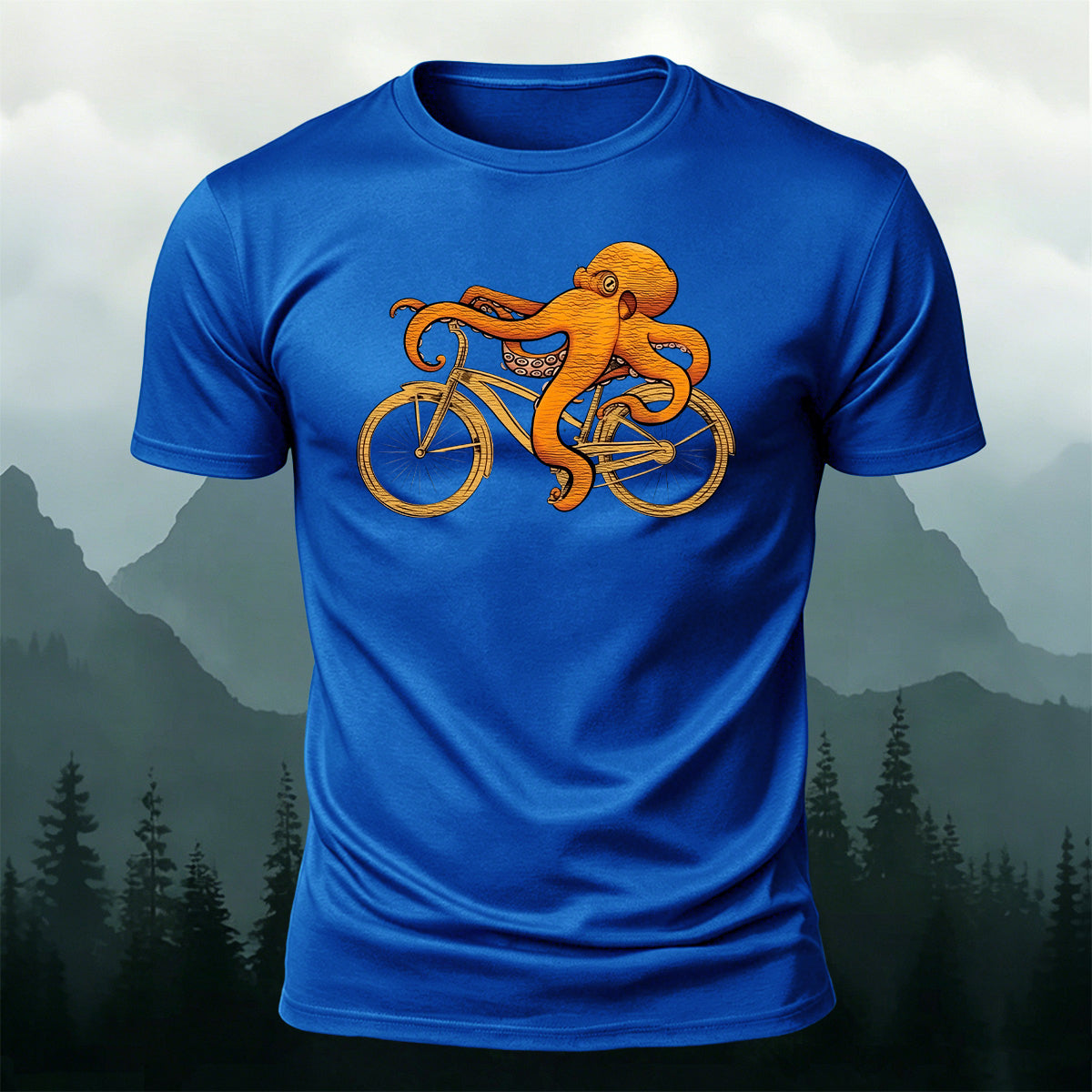 Fun Octopus Natural Casual 100% Cotton T-Shirt