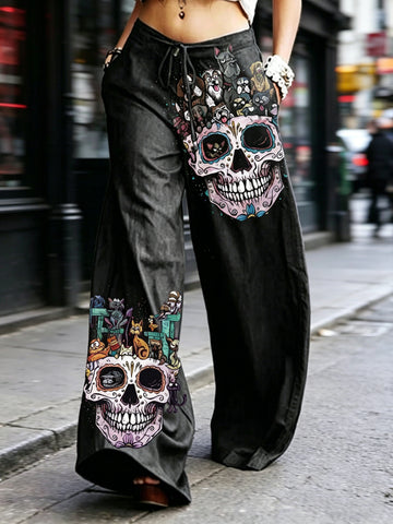 Dark Rock-style Straight-leg High-waist Work Pants