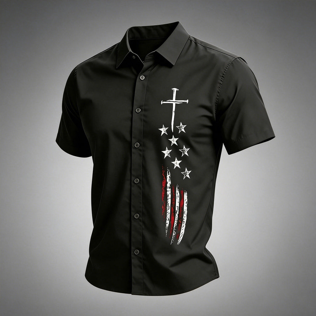 American-style Minimalist Pattern Trend Casual Shirt