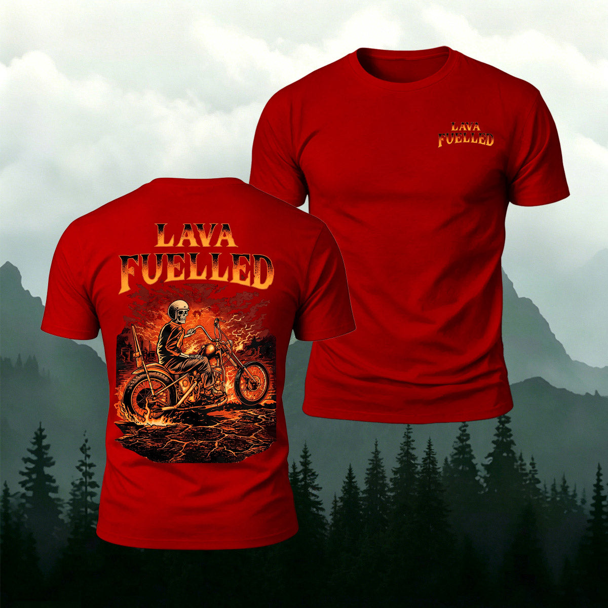 Vintage Motorcycle Skull Casual Cotton T-Shirt
