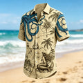 Vintage Octopus Pattern Beach Casual Shirt 2
