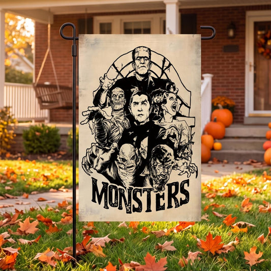 Linen Classic Monster Garden Flag