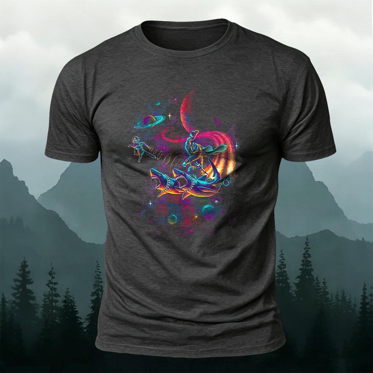 Fun Starry Sky Print Fashionable Breathable T-Shirt