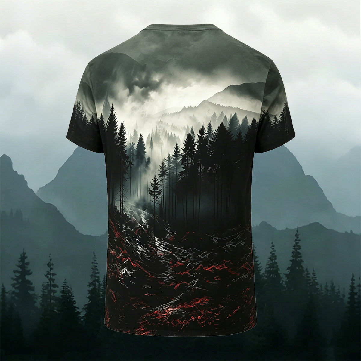 Cool Forest Print Casual Cotton T-Shirt