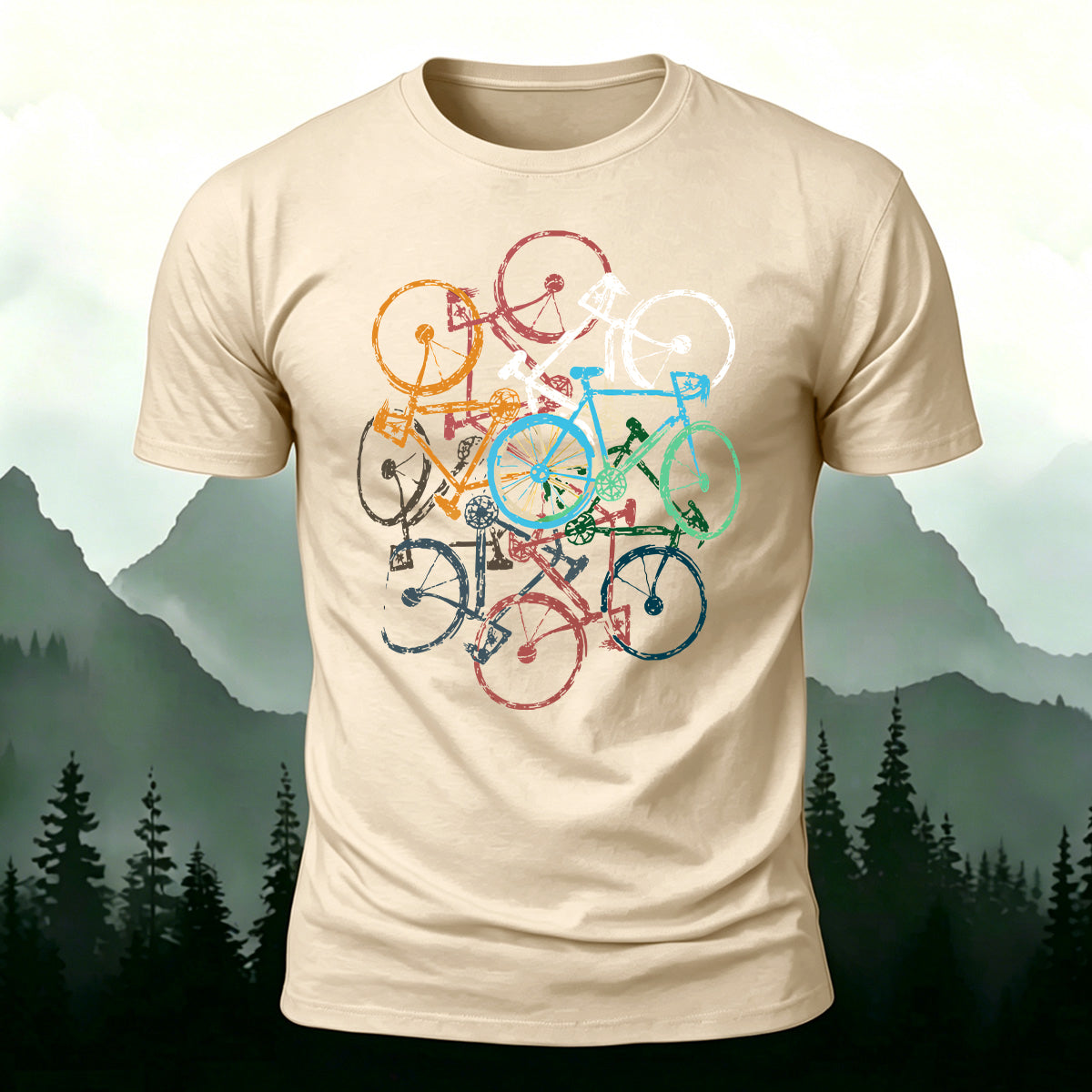 Colorful Bicycle Outdoor Soft Breathable T-Shirt