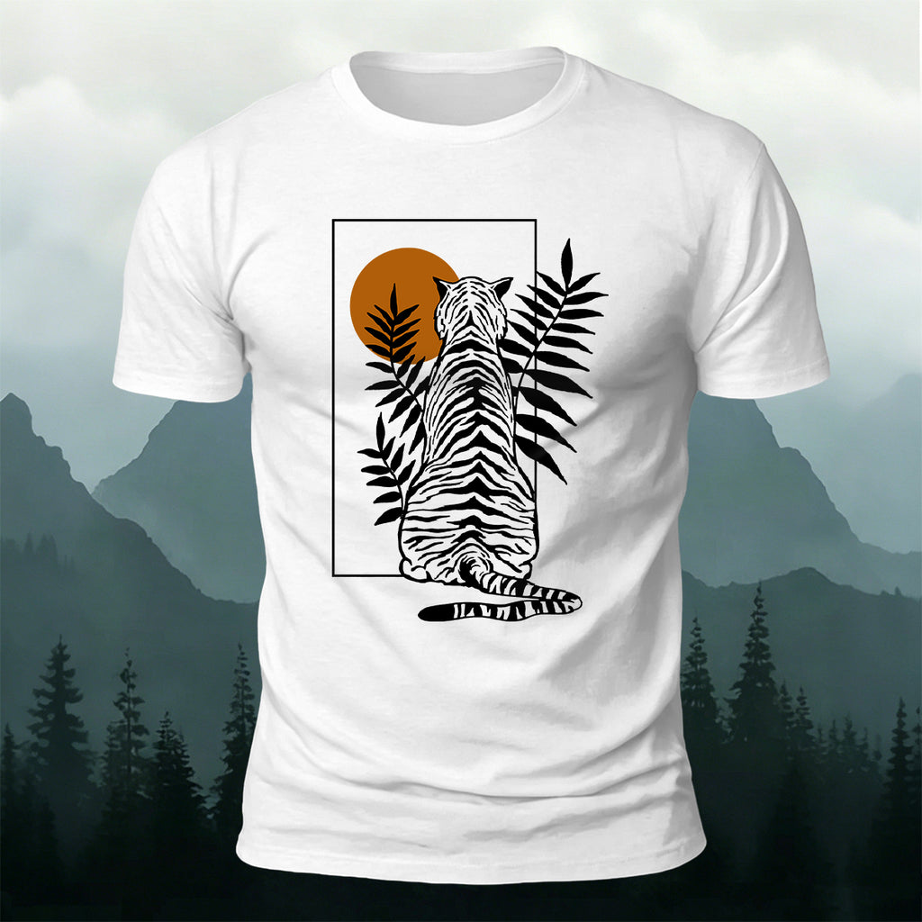 Animal Silhouette Print Casual Skin-Friendly T-Shirt