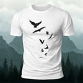 Artistic Image Printed Comfortable Skin-friendly Cotton T-Shirt White